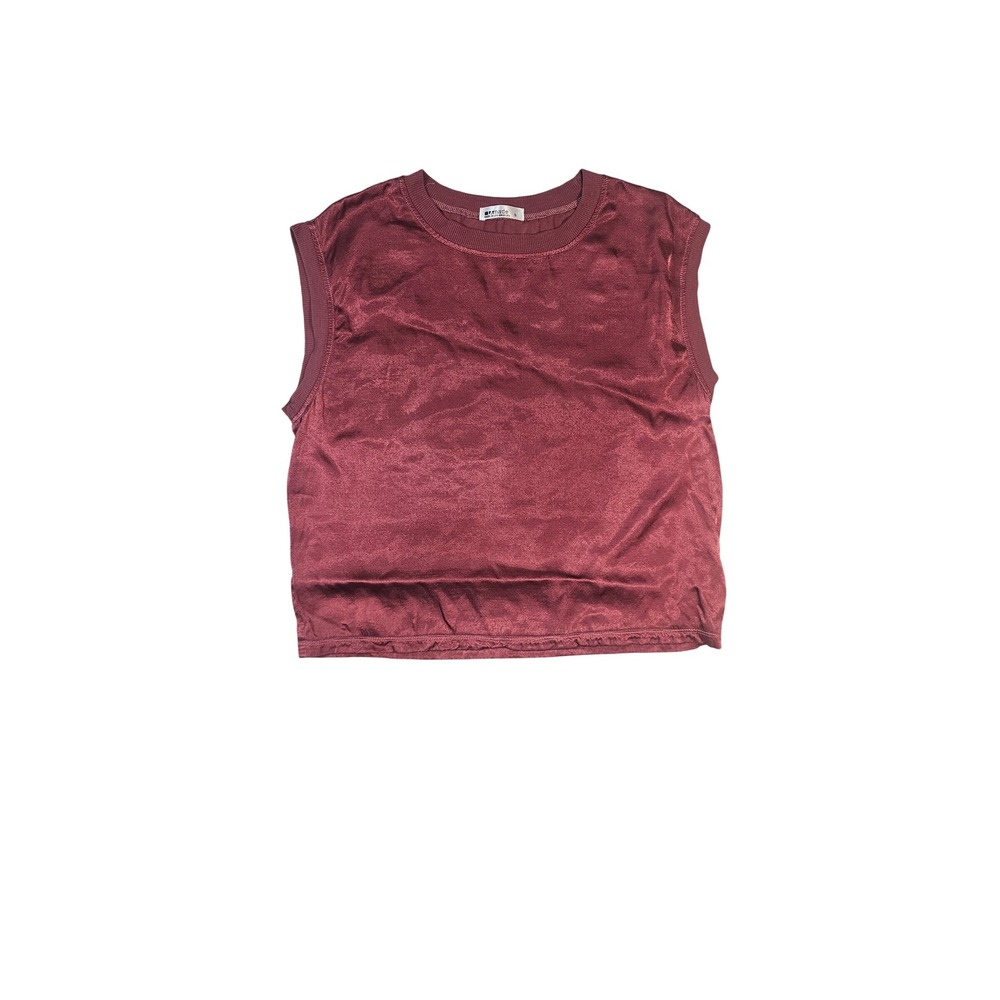 LAmade Made in LA Sleeveless Muscle Tee Burgundy Wine Red Small S